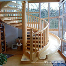 Modern indoor stainless steel glass tread stairs/wood staircase design manufacture